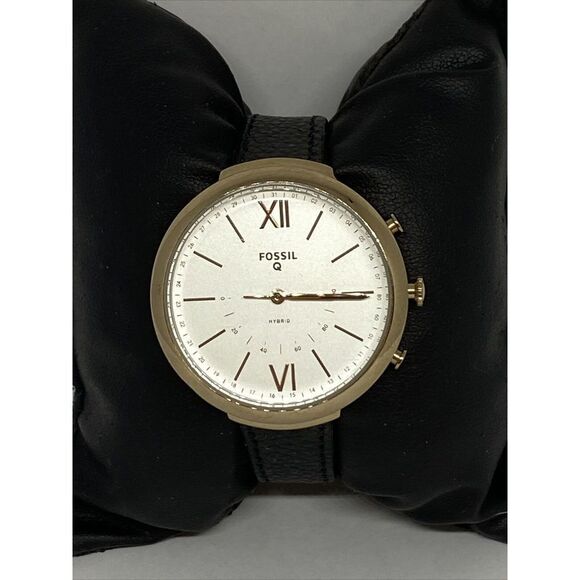 Fossil FTW5023 Women's Black Leather Silver Analog Dial Hybrid Smartwatch XX837 - Picture 3 of 12